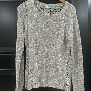 Maurices Marled Grey Openwork Sweater